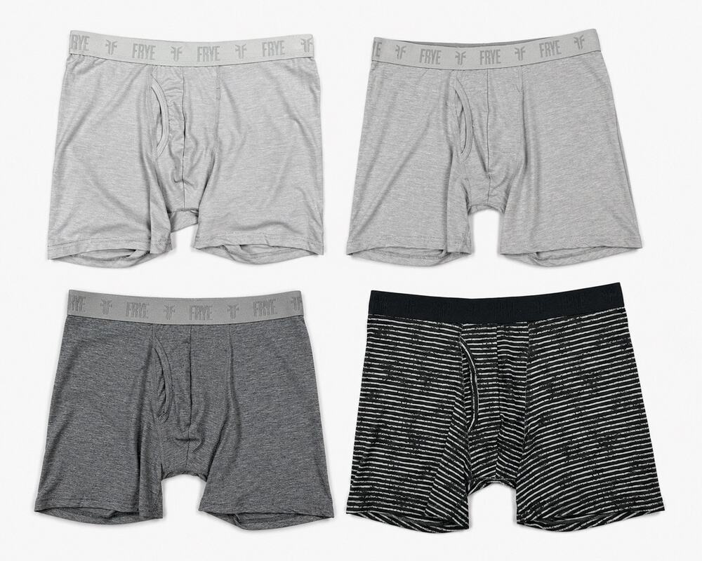 Frye 4.5 Inch Bamboo Blend Boxer Briefs 4 Pack Grey NWT — Size Large